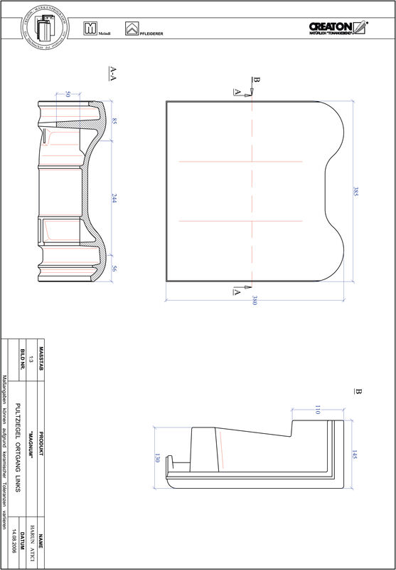 CAD datoteka proizvoda MAGNUM jednostrešni ivični crep, levi PULTOGL
