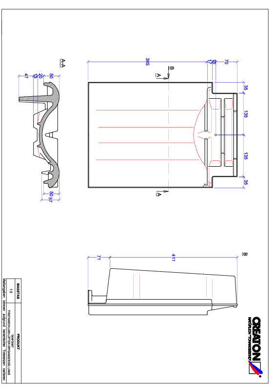 CAD datoteka proizvoda SINFONIE grebeni spojni ventilator, ivični levi FALOGL