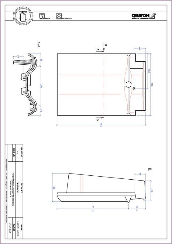 CAD datoteka proizvoda PREMION grebeni spojni ventilator, ivični levi FALOGL