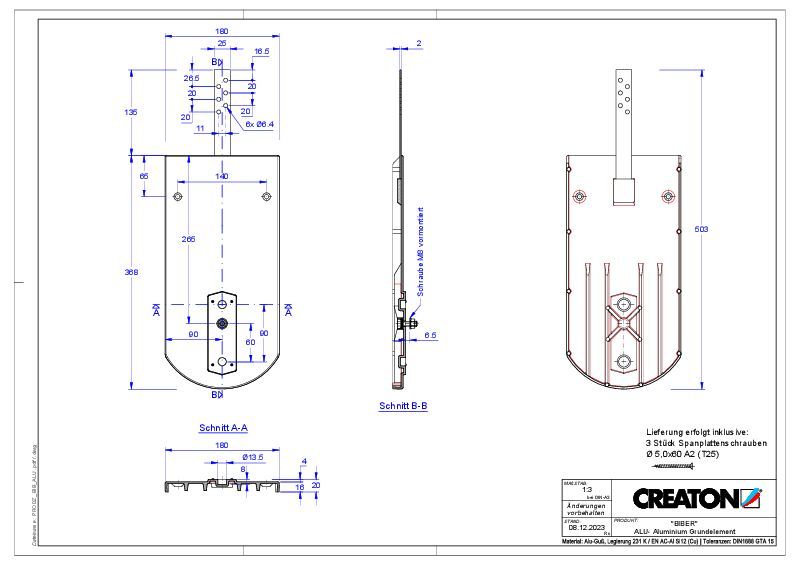 CAD datoteka proizvoda KLASSIK zaobljeni kroj RUND-GRUNDALU