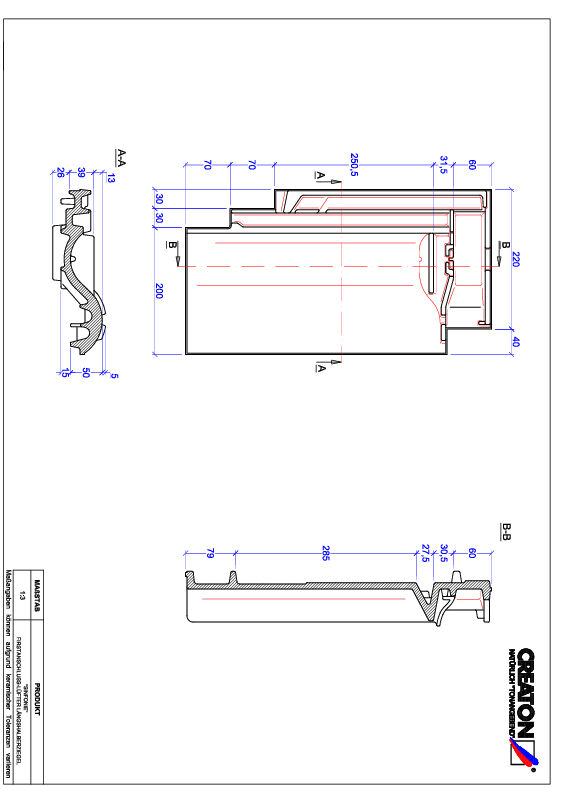 CAD datoteka proizvoda SINFONIE grebeni ventilacioni polucrep FALLH
