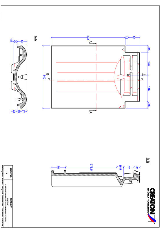CAD datoteka proizvoda SINFONIE grebeni ventilacioni crep sa duplim pokrivanjem FALDWZ