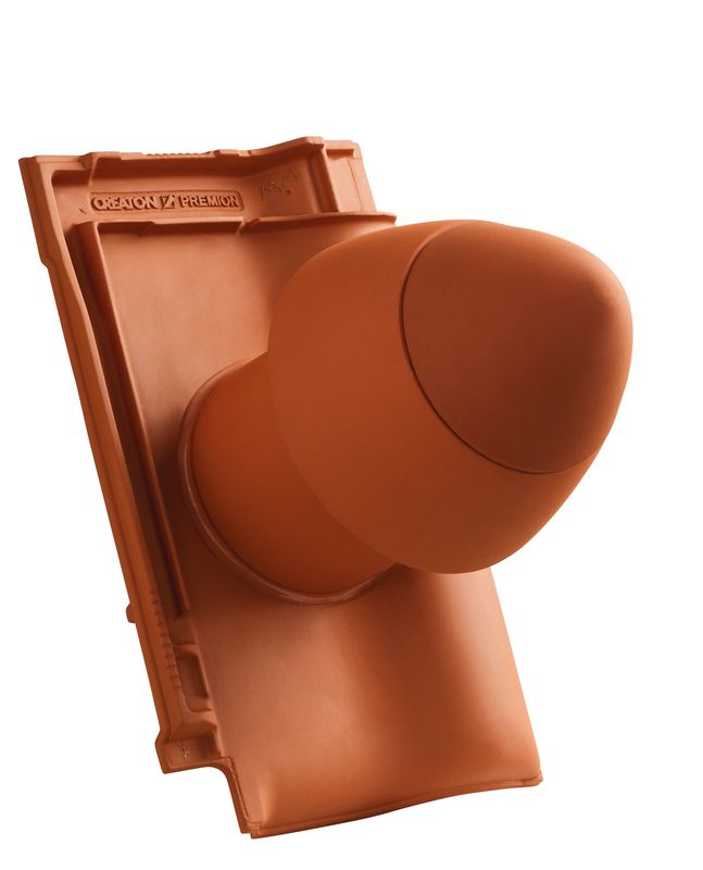 PRE SIGNUM keramički odvod ventilacije DN 125 mm sa uklonjivim poklopcem, uklj. adapter za priključak ispod krova i savitljivo crevo