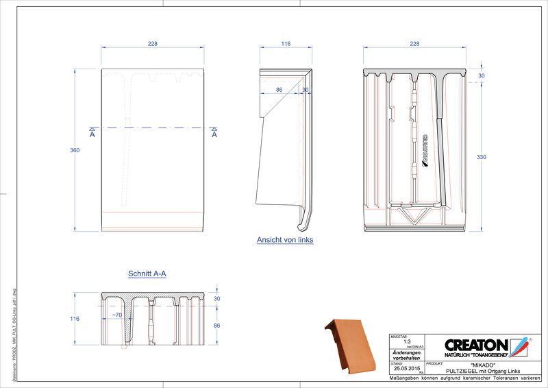 CAD datoteka proizvoda MIKADO jednostrešni ivični crep, levi PULTOGL