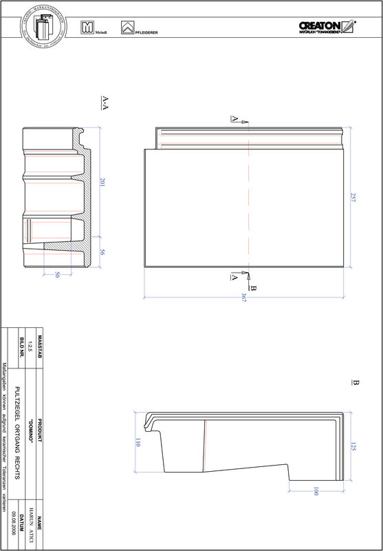 CAD datoteka proizvoda DOMINO jednostrešni ivični crep, desni PULTOGR