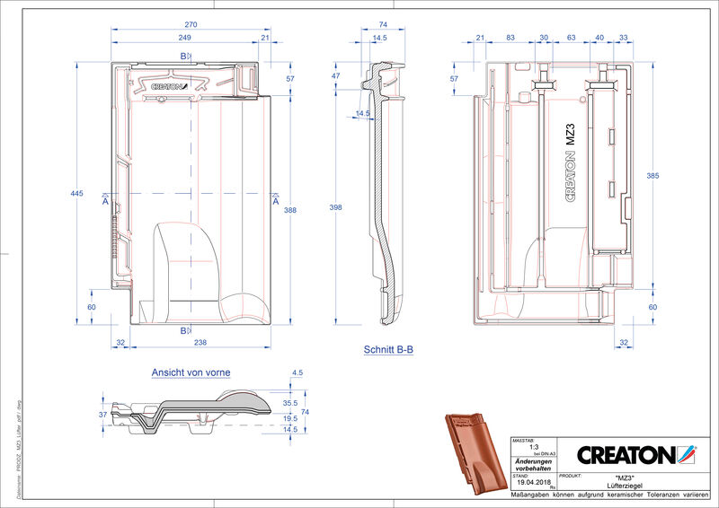 CAD datoteka proizvoda MZ3 ventilacioni crep LUEFTZ