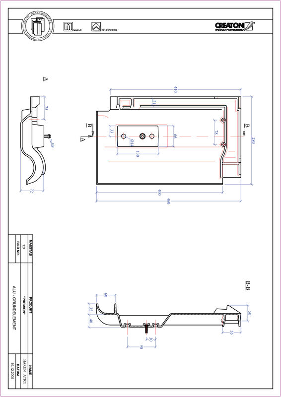 CAD datoteka proizvoda PREMION osnova, aluminijum GRUNDALU