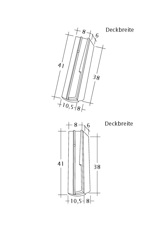 Tehnički crtež proizvoda PROFIL Kera-Saechs-18cm-SchiebeOG