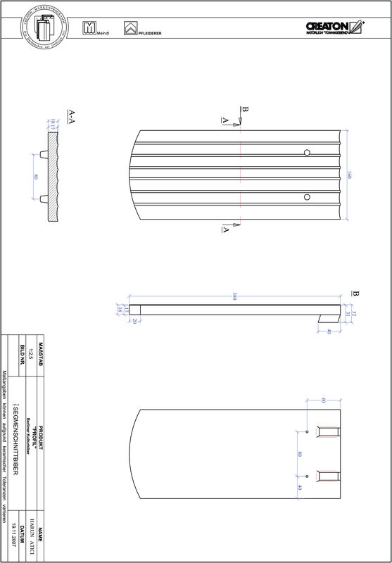 CAD datoteka proizvoda PROFIL segmentni kroj BKBI-1-1