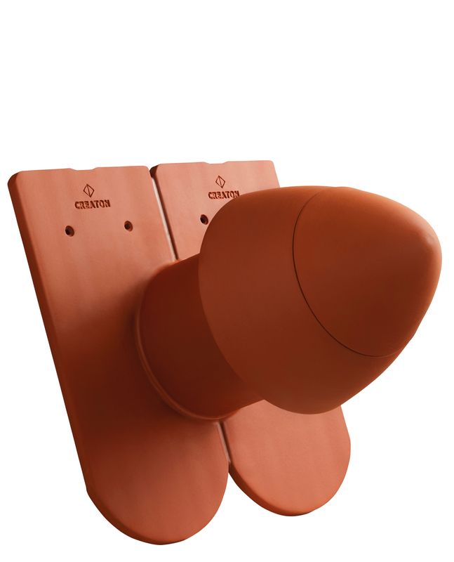 KLASSIK austrijski biber crep SIGNUM keramički odvod ventilacije DN 125 mm sa uklonjivim poklopcem, uklj. adapter za priključak ispod krova sa savitljivim crevom