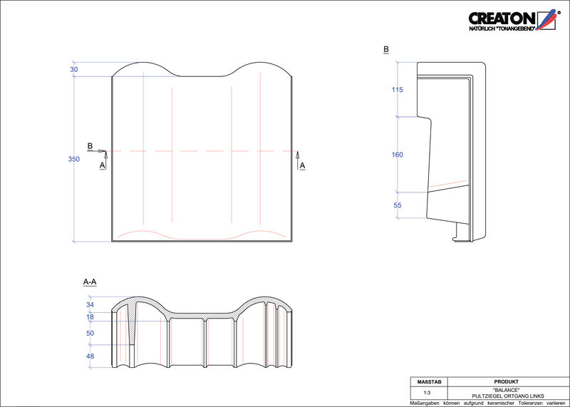 CAD datoteka proizvoda BALANCE jednostrešni ivični crep, levi PULTOGL