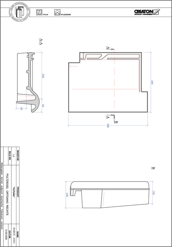 CAD datoteka proizvoda FUTURA jednostrešni ivični crep, desni PULTOGR
