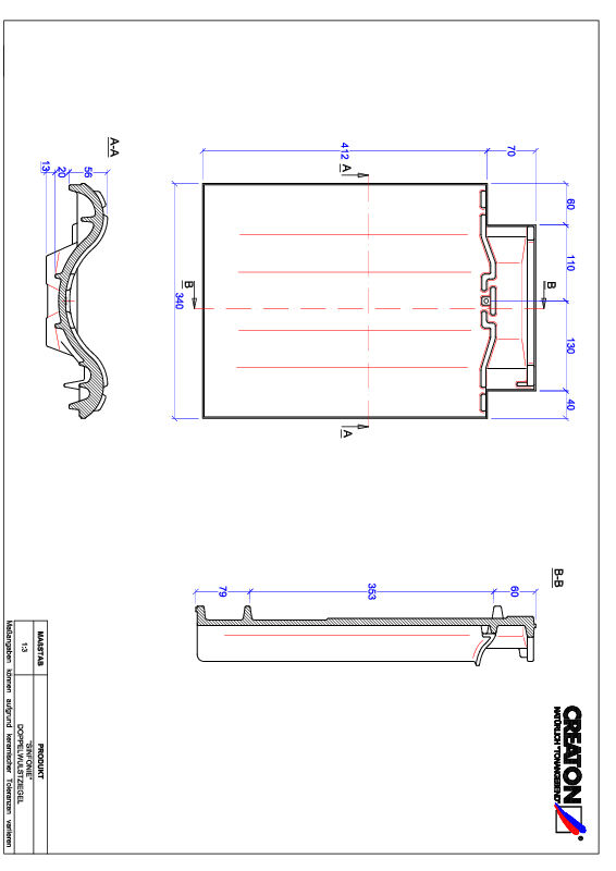 CAD datoteka proizvoda SINFONIE crep sa duplim pokrivanjem DWZ