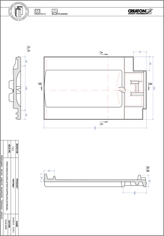 CAD datoteka proizvoda OPTIMA grebeni ventilacioni crep sa duplim pokrivanjem FALDWZ