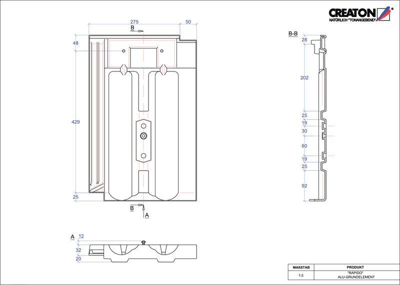 CAD datoteka proizvoda RAPIDO osnova, aluminijum GRUNDALU