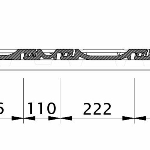 Tehnički crtež proizvoda OPTIMA OG levi sa ivičnim limom i duplim pokrivanjem ODL