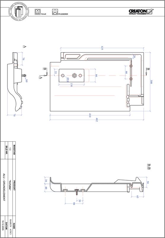 CAD datoteka proizvoda FUTURA osnova, aluminijum GRUNDALU