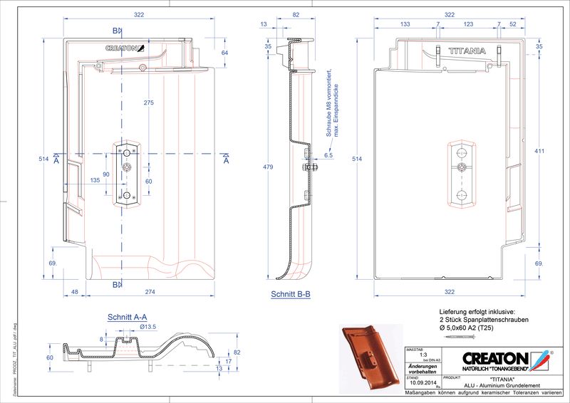 CAD datoteka proizvoda TITANIA osnova, aluminijum GRUNDALU