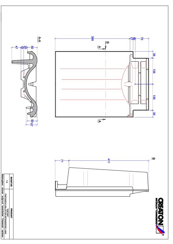 CAD datoteka proizvoda SINFONIE grebeni spojni ventilator, ivični levi FALOGL