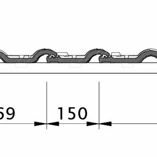 Tehnički crtež proizvoda MAXIMA OG levi sa ivičnim limom i duplim pokrivanjem ODL