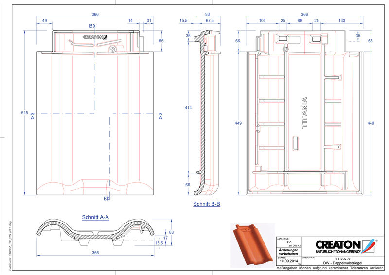 CAD datoteka proizvoda TITANIA crep sa duplim pokrivanjem DWZ