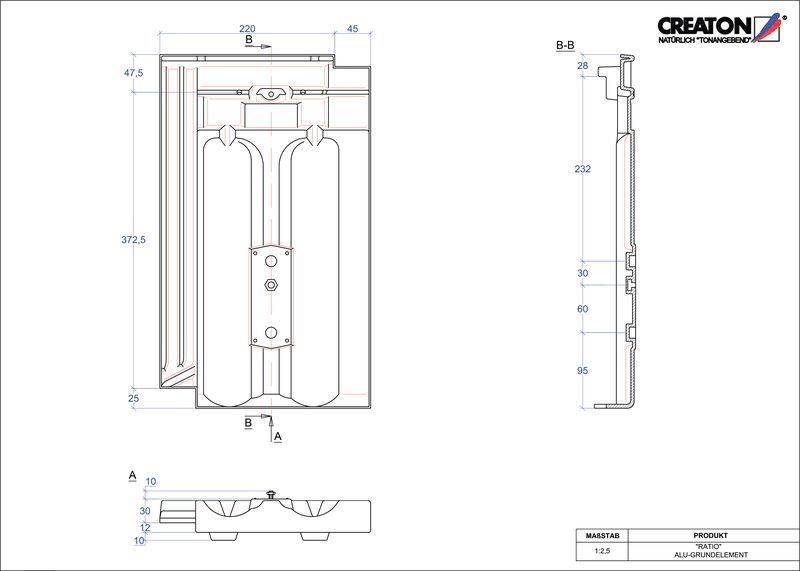 CAD datoteka proizvoda RATIO osnova, aluminijum GRUNDALU
