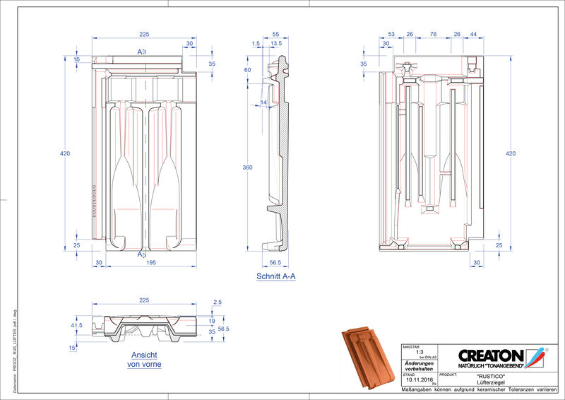 CAD datoteka proizvoda RUSTICO ventilacioni crep LUEFTZ