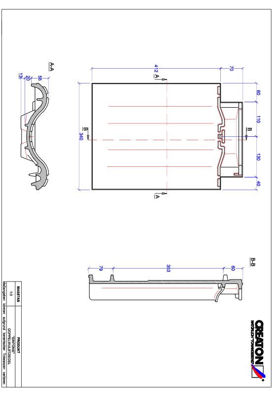 CAD datoteka proizvoda SINFONIE crep sa duplim pokrivanjem DWZ