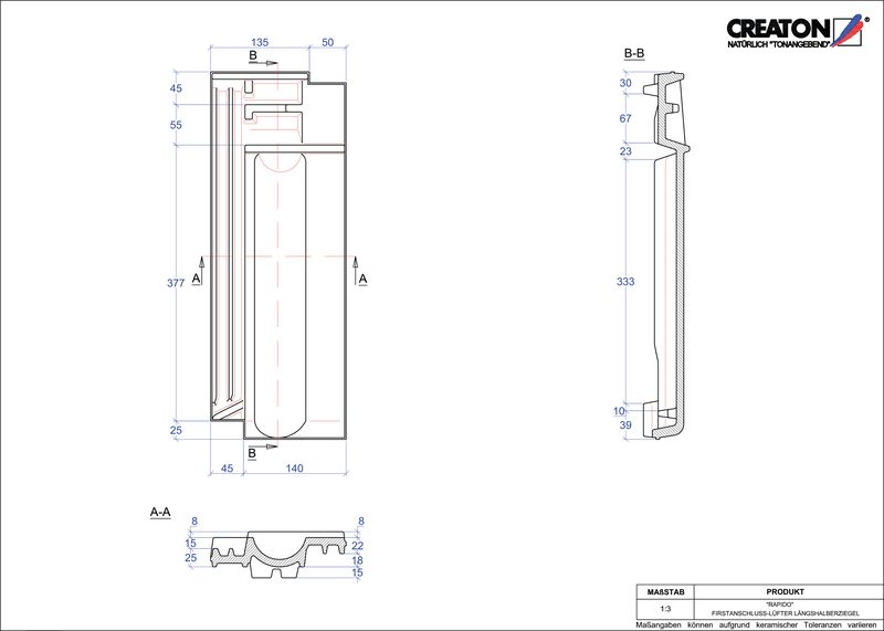 CAD datoteka proizvoda RAPIDO grebeni ventilacioni polucrep FALLH