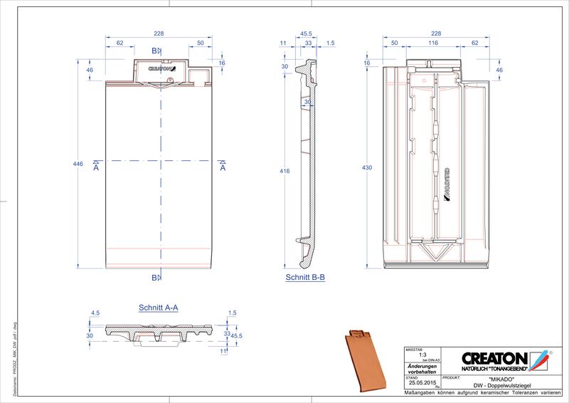 CAD datoteka proizvoda MIKADO crep sa duplim pokrivanjem DWZ