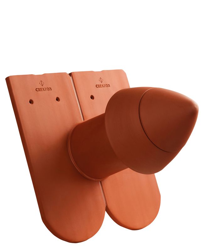 KLASSIK austrijski biber crep SIGNUM keramički odvod ventilacije DN 100 mm sa navojnim poklopcem, uklj. adapter za priključak ispod krova sa savitljivim crevom