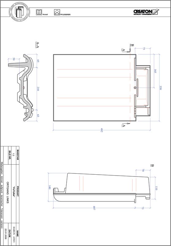 CAD datoteka proizvoda FUTURA ivica levo OGL