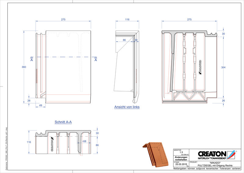 CAD datoteka proizvoda MIKADO jednostrešni ivični crep, desni PULTOGR
