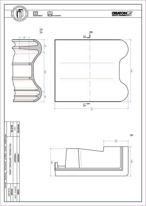 CAD datoteka proizvoda PREMION jednostrešni ivični crep, levi PULTOGL