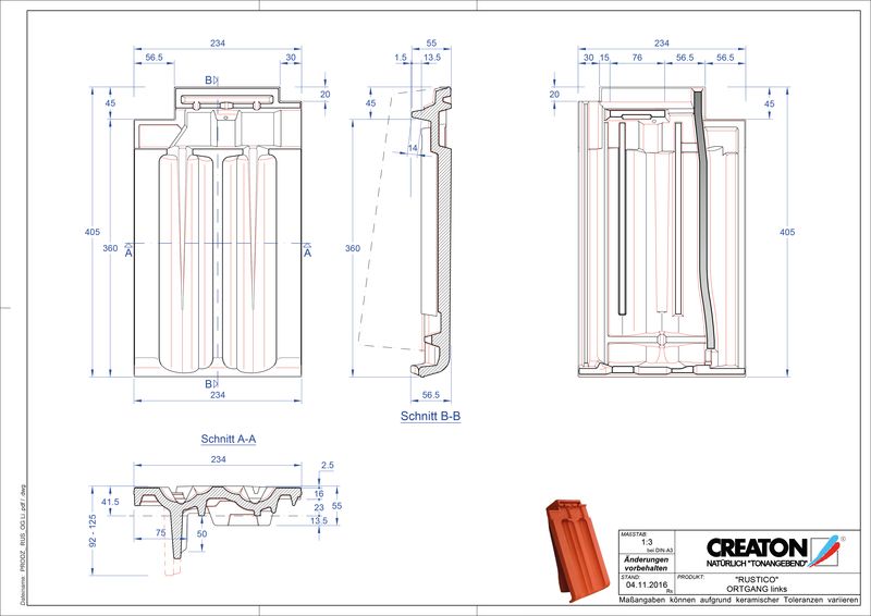 CAD datoteka proizvoda RUSTICO ivica levo OGL
