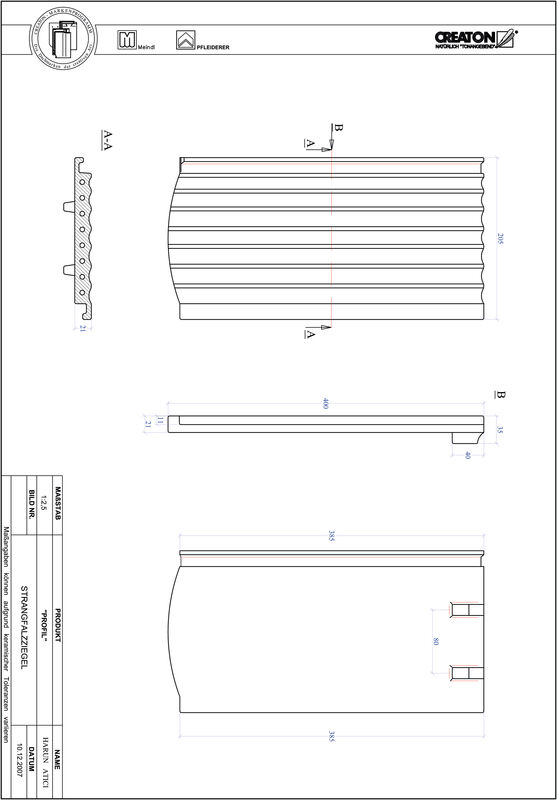 CAD datoteka proizvoda PROFIL segmentni kroj STRANGFALZ-GEWELLT-1-1