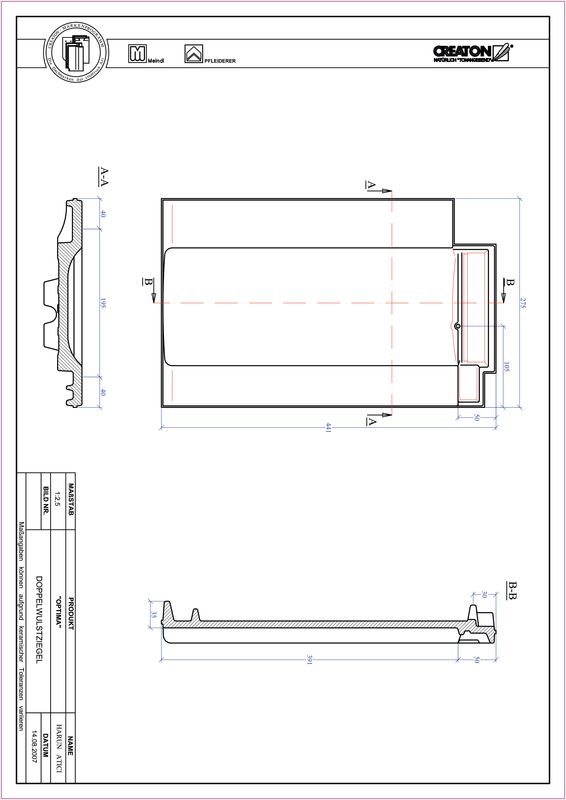 CAD datoteka proizvoda OPTIMA crep sa duplim pokrivanjem DWZ