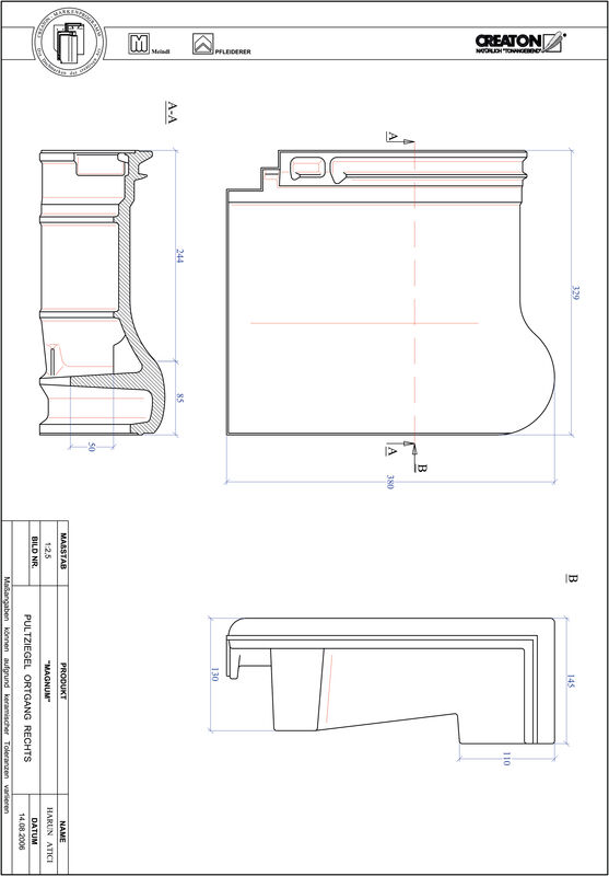 CAD datoteka proizvoda MAGNUM jednostrešni ivični crep, desni PULTOGR