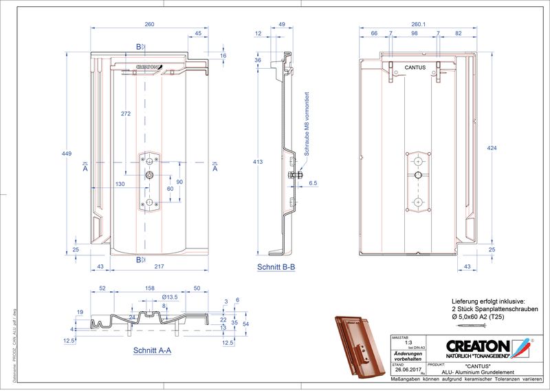 CAD datoteka proizvoda CANTUS osnova, aluminijum GRUNDALU