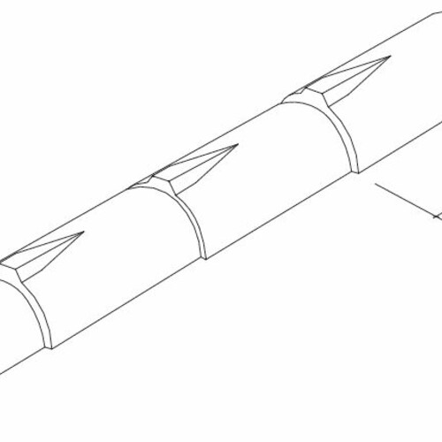 Tehnički crtež proizvoda asortiman grebenih i slemenih crepova BM-Firstziegel-Perspektive
