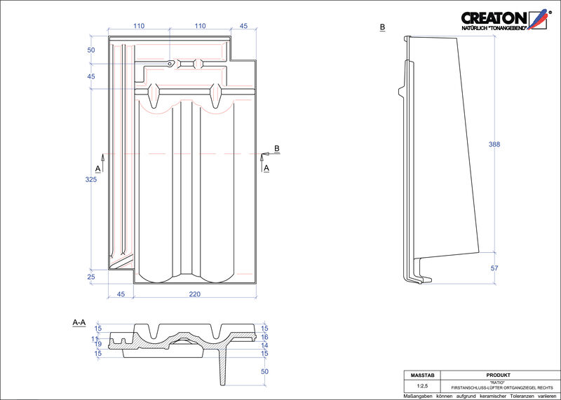 CAD datoteka proizvoda RATIO grebeni spojni ventilator, ivični desni FALOGR