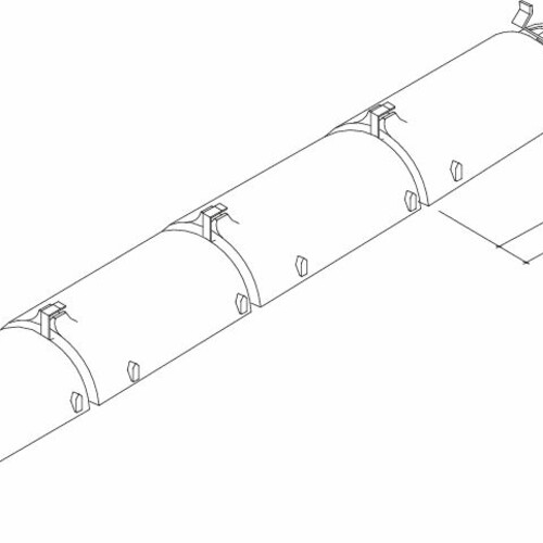 Tehnički crtež proizvoda asortiman grebenih i slemenih crepova PV-Firstziegel-Perspektive