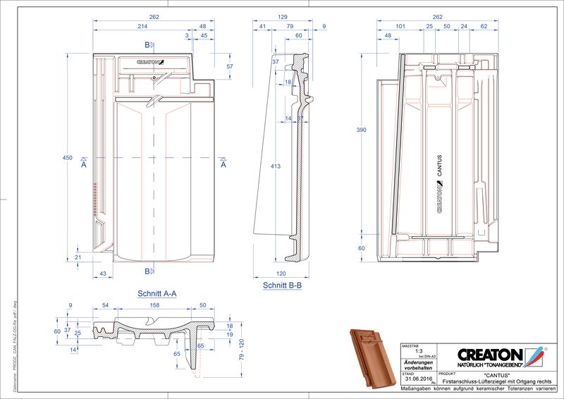 CAD datoteka proizvoda CANTUS grebeni spojni ventilator, ivični desni FALOGR