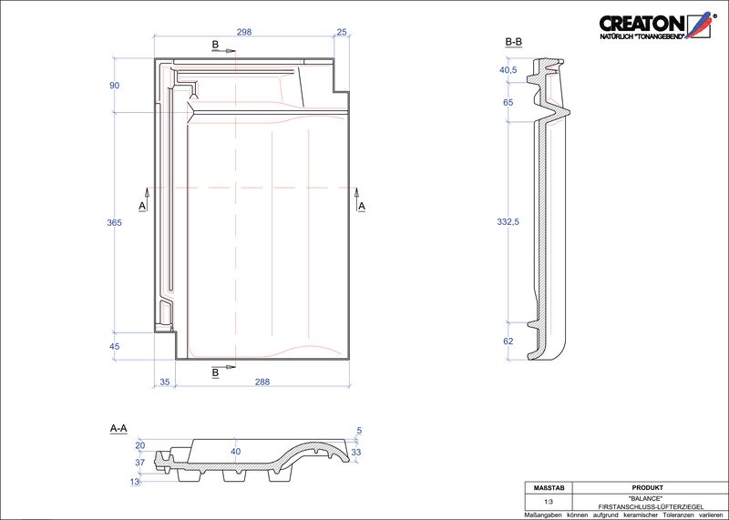 CAD datoteka proizvoda BALANCE grebeni ventilacioni crep FALZ