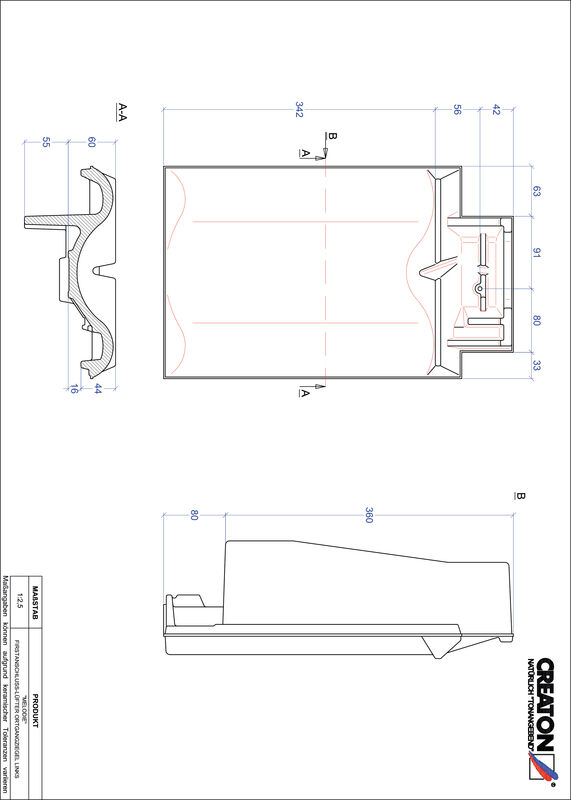 CAD datoteka proizvoda MELODIE grebeni spojni ventilator, ivični levi FALOGL