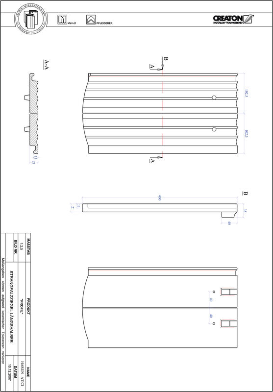 CAD datoteka proizvoda PROFIL segmentni kroj STRANGFALZ-GEWELLT-LH