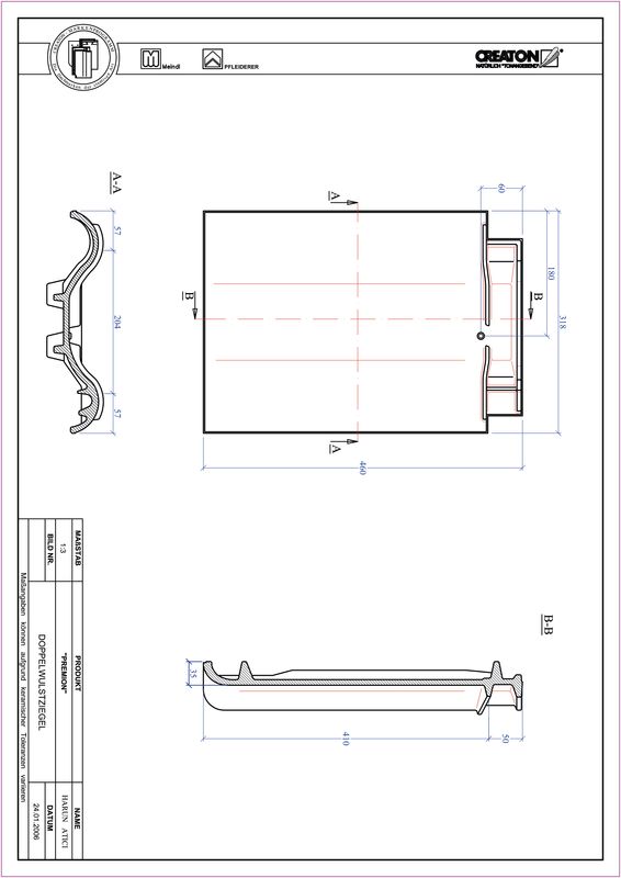 CAD datoteka proizvoda PREMION crep sa duplim pokrivanjem DWZ