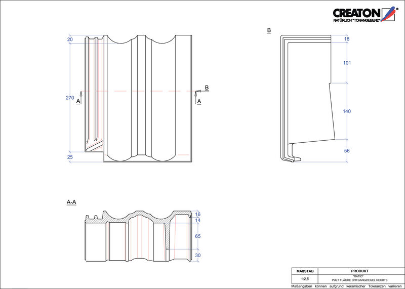 CAD datoteka proizvoda RATIO jednostrešni ivični crep, desni PULTOGR