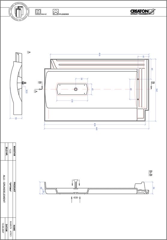 CAD datoteka proizvoda OPTIMA osnova, aluminijum GRUNDALU