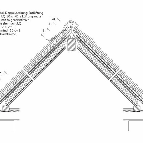 Drawing MANUFAKTUR roof cross-section Doppeldeckung-Luefter